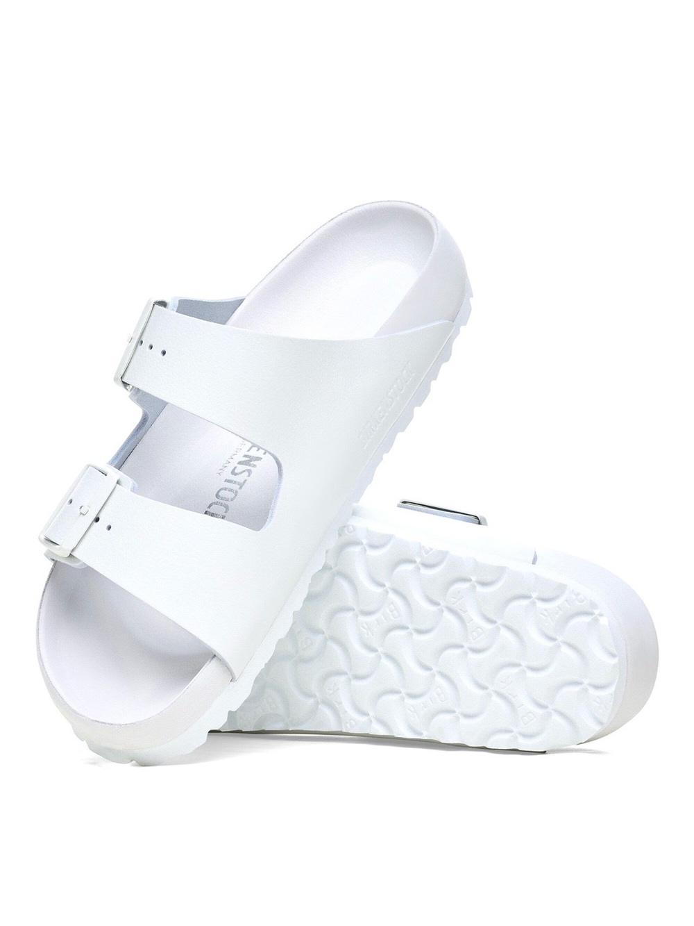 Birkenstock Arizona White Leather Slide Sandals Made In Germany